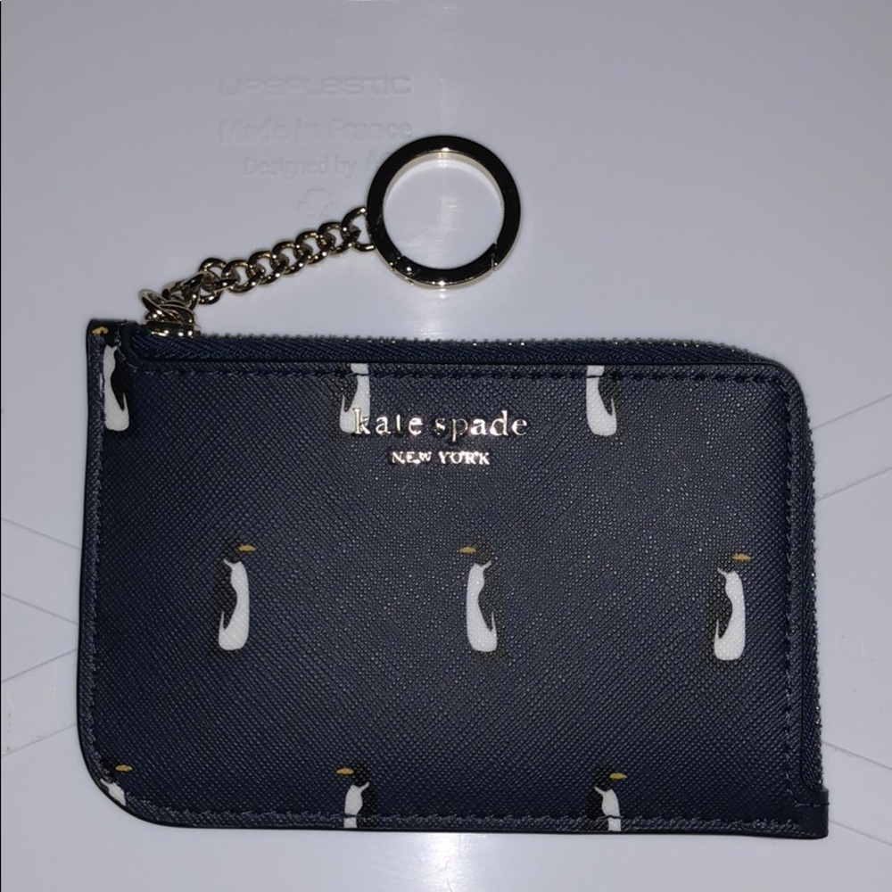 Navy Penguin Card Coin Holder